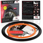 Rimpro-Tec Wheelbands Rim Protectors for Car Wheels Protection and Decor, Suitable for Tesla 4mm Flat Edge and All Other Cars, Easy-to-Install Fit from 12'' to 22'‘ Base: Black, Inner: Orange