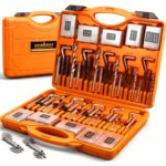 HORUSDY 348-Piece Thread Repair Kit, Metric & SAE Helicoil Set with HSS Drill Bits, Thread Inserts, Taps & Installation Tools, for Damaged Thread, Engine, Spark Plug & Automotive Repair