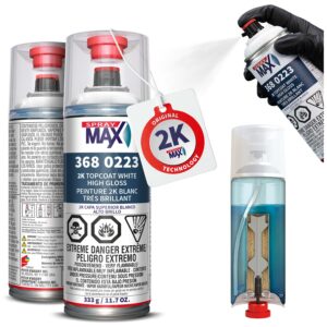 SprayMax 2K Topcoat High Gloss White | 2K Automotive High Gloss White Spray Paint for Metal & Plastic | Durable Glossy Finish, Chemical & Weather Resistant | Professional Grade 11.7 oz