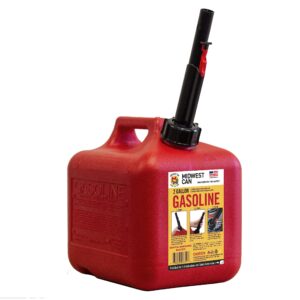 Midwest Can 2310 Safe-Flo Auto Shut Off 2 Gallon Gas Can – Durable Fuel Container with FlameShield Safety System & Quick-Flow Spout - Red - 1 Pack