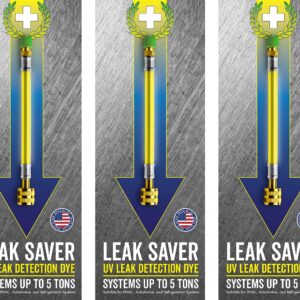 Leak Saver UV Dye, 3 Pack (Dye Only, No Sealant) UV Refrigerant Leak Detection Dye for Automotive, Home, Commercial, and Marine Air Conditioner and Refrigeration Systems up to 5 Tons - Made in the USA