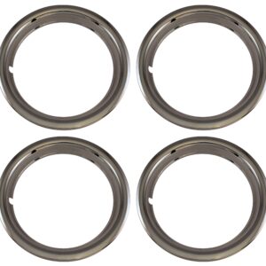 Set of 4 Chrome Plated ABS Plastic 13" Universal 1.75 inch Beauty Trim Rings 13P
