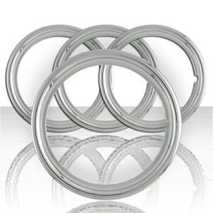 Set of Four 15' Polished Stainless Steel 1 1/2' Deep Wheel Trim Rings