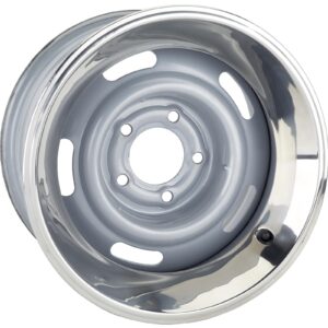 Stainless Steel Beauty Ring for 15 Inch Rally Wheel, 2.5" Wide, Premium Polished Stainless, Period-Correct 70s Style Trim Ring for Speedway Motors 15x7 Style Rally Wheels