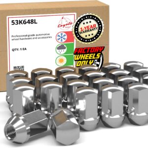 Wheel Accessories Parts 24 Pcs M14x1.5 14x1.5 Thread OEM Style Lug Nuts 1.77" Long Chrome 7/8" 22mm Hex Fits Chevy Silverado 1500 ｜ GMC Sierra 1500 ｜ Cadillac Escalade GM 9596070 ｜ 611-236