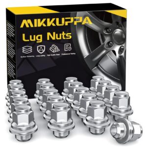 MIKKUPPA M12x1.5 Mag Lug Nuts - Replacement for Toyota Avalon Camry Corolla Highlander RAV4 Sienna Matrix Prius Venza Crown OEM Factory Wheels, Chrome 20pcs Tire Nuts with Washer