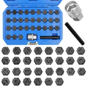 JEUCLEL 32PCS Wheel Locking Nut Key Kit - Compatible with Mercedes Benz, Anti-Theft Lug Nut Removal Tool