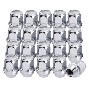 20 Pcs 14x1.5 One-Piece Chrome OEM Factory Style Lug Nuts for Stock Wheels, Replacement for 2015/2016/2017/2018/2019/2020 Mustang Edge MKX MKZ Aviator