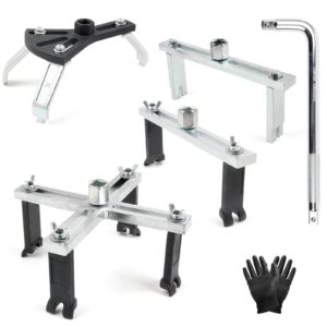 MSLANE Fuel Tank Lock Ring Tool Kits, Universal Fuel Pump Removal Tool 4 PCS with 1 Wrench, Adjustable Fuel Pump Lock Ring Senders Removal Install Tools