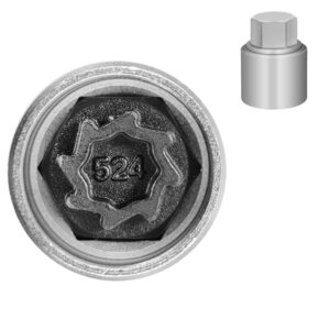 JEUCLEL 524 Wheel Locking Nut Key Compatible with VW VAG Volkswagen, (Socket OD 28mm - ID 25mm), Wheel Lock Nut Socket Adapter, Anti-Theft Lug Nut Removal Tool, Anti-Theft Screw Remover