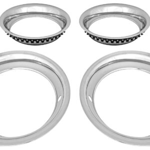 JEGS Stainless Steel Trim Ring Set for 14 in. x 6 in. Wheels