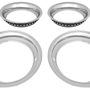 JEGS Stainless Steel Trim Ring Set for 15 in. x 8 in. & 15 in. x 10 in. Wheels