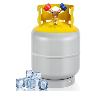 30 LB Refrigerant Recovery Tank for R12, R22, R134A, R410A Refrigerant with 1/4 SAE Y-Valve Liquid/Vapor Reclaim Tank AC Freon Recovery Tank Refrigerant Recovery Cylinder Tank Reusable