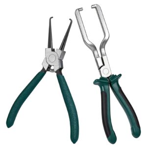 Aleric Electrical Disconnect Pliers - 2Pcs Fuel Line Disconnect Tool, Fuel Filter Caliper, Fuel Line Petrol Clip Pipe Pliers, Automotive Electrical Connector Disconnect Fuel Feed Pipe Repair Tool