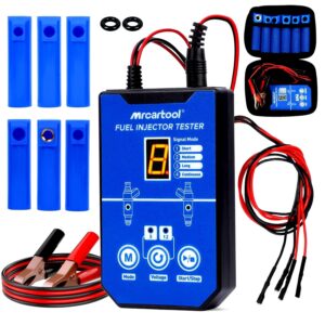 Fuel Injector Tester Cleaner Kit Pro with Short Circuit Protection, 8 Pulse Modes, Dual Voltage 5V/12V, 40in Cord for Auto/Moto DIY Injector Tester Cleaning Tools