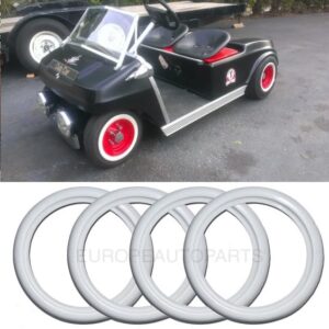 Atlas Whitewall 8 inch Rims White Wall tire Sidewall Topper Rubber Tire Ring Set of 4 Pcs. Golf cart White Wall 8 inch Tire Insert