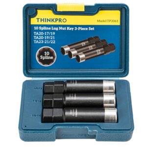 Thinkpro 10 Spline Lug Nut Socket,3 Pieces Nut Socket Compatible with Bimecc 10-Spline Lug Nut Key,10 Point Wheel Lock Remover Replacement for TA20-17/19,TA20-19/21,TA23-21/22.