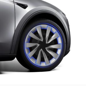 Wheel Rim Protector Rings Fit for Tesla Model Y Juniper – 20-Inch Helix 2.0 Wheels – 4PCS Matte Black ABS Edge Guards – Anti-Scratch & Stylish Design (Matte Sliver)