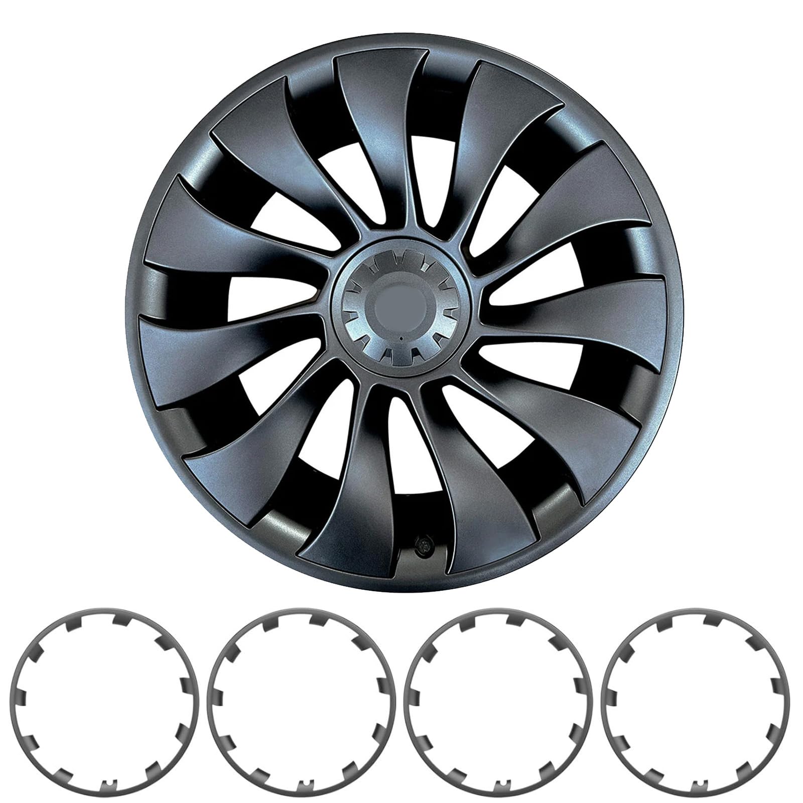 Wheel Rim Protector for Tesla Model Y Performance 21 Inch Überturbine Wheels All-in-one Car Tire Trim Rings Rim Case Hubcaps Wheel Cover 2020-2024 Model Y Accessories