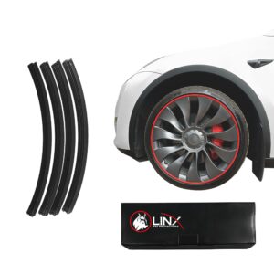 Linx Rim Protector for Car Wheels, Durable & Easy to Install Wheel Rim Protector Kit for Curb Damage, Fits Flap Lip & Edge Wheels, Includes Material for 5 Wheels, Black 20”