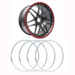 4PCS Car Wheel Rim Protector Ring, 15-22inch Anti-Scratch Edge Protection Decorative Sticker, Self-Adhesive, One-Piece Moulding, for Models with Flat Wheel hub Edges,22in,Silver