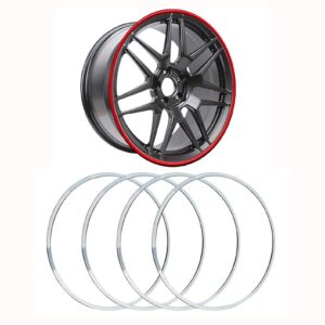 4PCS Car Wheel Rim Protector Ring, 15-22inch Anti-Scratch Edge Protection Decorative Sticker, Self-Adhesive, One-Piece Moulding, for Models with Flat Wheel hub Edges,22in,Silver