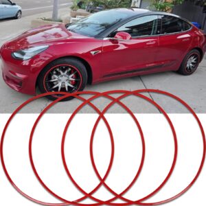 DREAMOTOR Wheel Rim Protector Set of 4, 18 Inch Alloy Rim Guards for Car Rims Compatible with Tesla Model 3 Mustang Explorer Honda CR-V Civic Toyota Corolla Camry Hyundai Mazda CX-5 Nissan Altima Kia