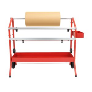 KUAFU 36" Multi-Roll Masking Paper Machine W/Storage Trays,Mobile Automotive Masking Machine for Indoor & Outdoor Decoration Spray Paint Red