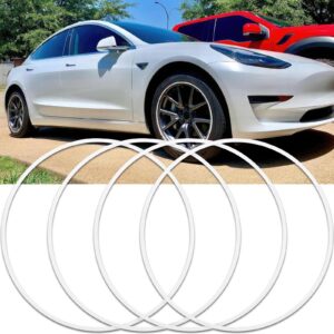 DREAMOTOR Wheel Rim Protector Set of 4, 18 Inch Alloy Rim Guards for Car Rims Compatible with Tesla Model 3 Mustang Explorer Honda CR-V Civic Toyota Corolla Camry Hyundai CX-5 Nissan Altima Kia