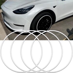DREAMOTOR Wheel Rim Protector Set of 4, 18 Inch Alloy Rim Guards for Car Rims Compatible with Tesla Model 3 Mustang Explorer Honda CR-V Civic Toyota Corolla Camry Hyundai Mazda CX-5 Nissan Altima