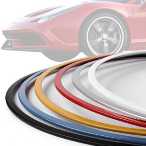 Starxi Automotive Alloy Wheel Rim Protector - Covering The Entire Rim of The Wheel hub - Strips for Curb Rash Prevention - Set of 4 Rim Protector Easy to Install (White, 19 Inch)